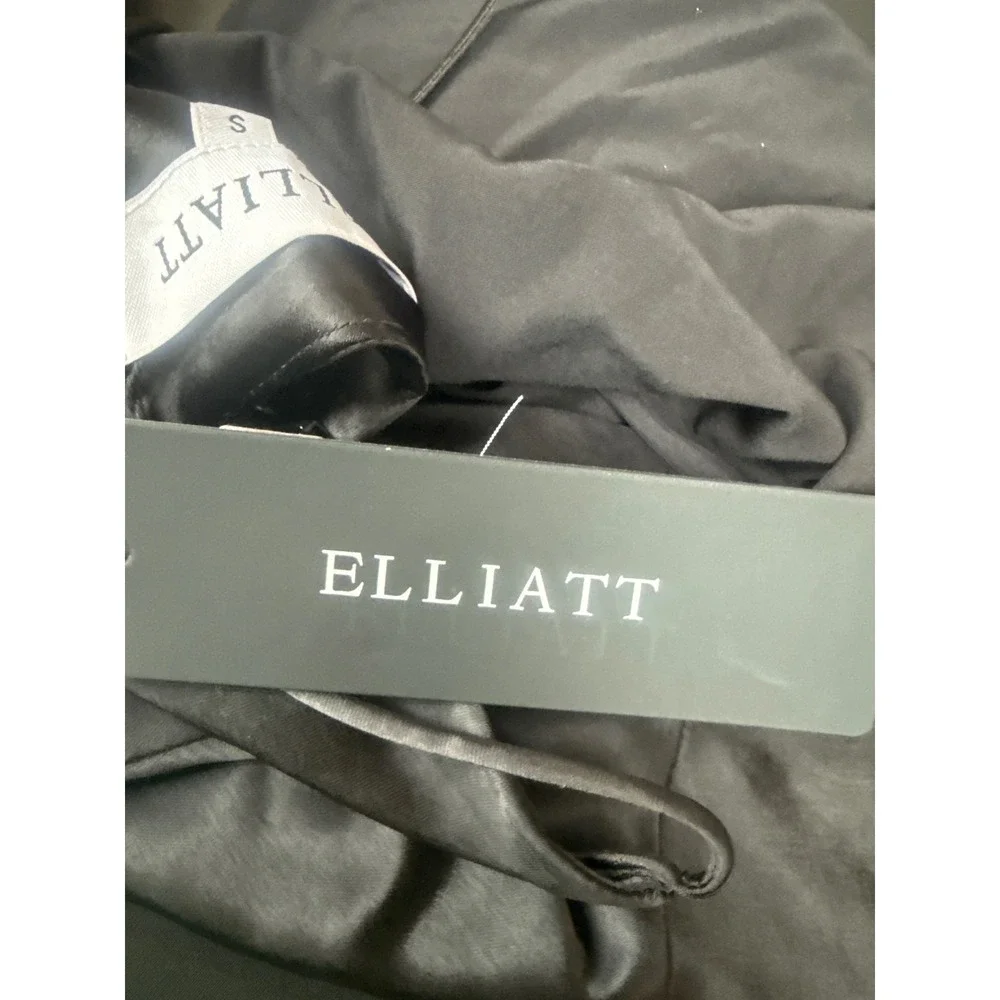 Elliatt Felecia Black Hammered Satin Maxi‎ Gown Sz Small NWT Retail $298